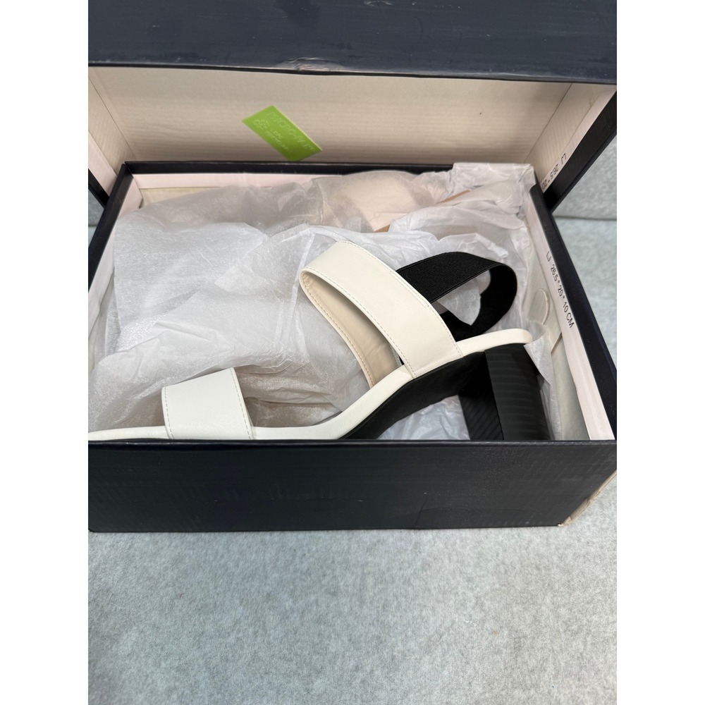 French Connection Dakota-S Sandal 11 White New Block Heel Slingback Box Office - Picture 5 of 16